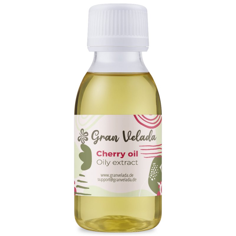 Aceite de cereza antioxidante, calmante y tonificante, ideal para cremas, sérums y bálsamos que revitalizan la piel. ¡Descúbrelo