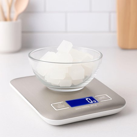 Bascula digital de precision para pesar desde 1 gr hasta 5 kilos. Incluye funcion tara y permite pesar tambien en libras y milil