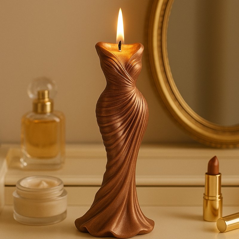 Molde vestido de fiesta para velas decorativas. Elegante y escultórico, ideal para decorar con estilo. ¡Compra en Gran Velada! -