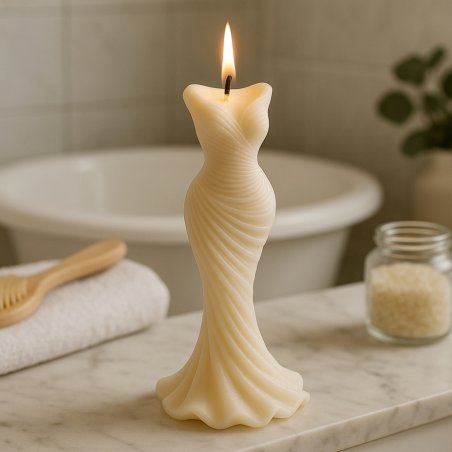 Molde vestido de fiesta para velas decorativas. Elegante y escultórico, ideal para decorar con estilo. ¡Compra en Gran Velada! -