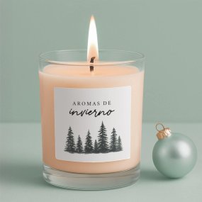Autocollants « Aromes d’hiver » pour bougies en verre
