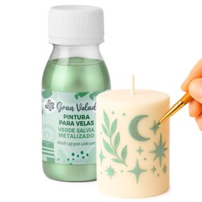 Tinta para velas verde-sálvia metalizado