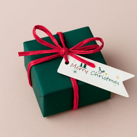 Banderín “merry christmas” para decorar velas, jabones y regalos DIY. Toque festivo y fácil de colocar. ¡Compra en Gran Velada! 