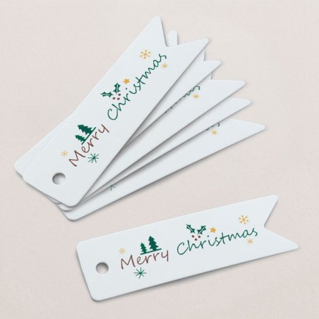 Banderín “merry christmas” para decorar velas, jabones y regalos DIY. Toque festivo y fácil de colocar. ¡Compra en Gran Velada! 