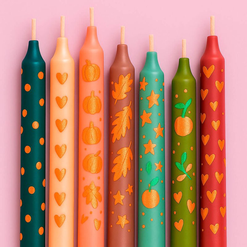 Decora tus velas con pintura naranja claro metalizado. De secado rápido y fácil aplicación, ideal para velas y fanales DIY. ¡Com