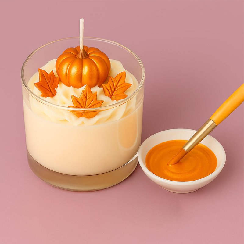 Decora tus velas con pintura naranja claro metalizado. De secado rápido y fácil aplicación, ideal para velas y fanales DIY. ¡Com