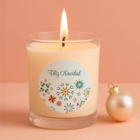 Autocolantes de Natal para velas em copo Flocos geométricos