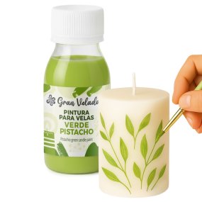 Pintura verde pistache para velas
