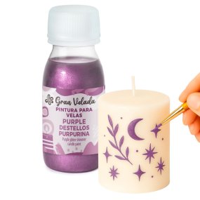 Tinta para velas roxo com brilhos de purpurina