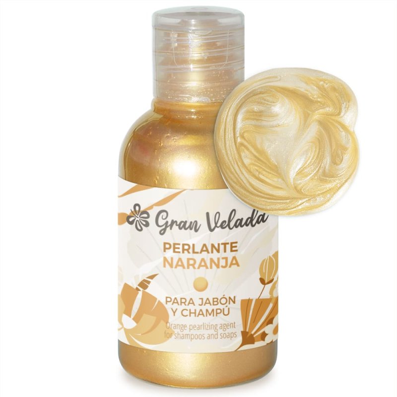 Líquido perlante naranja. Efecto perla alegre y brillante para jabones, geles y champús. ¡Decora tus fórmulas con Gran Velada! -