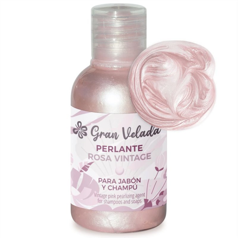 Líquido perlante rosa vintage. Aporta un suave efecto nacarado a jabones, geles y champús. ¡Dale estilo a tus creaciones con Gra