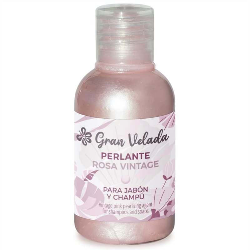 Líquido perlante rosa vintage. Aporta un suave efecto nacarado a jabones, geles y champús. ¡Dale estilo a tus creaciones con Gra