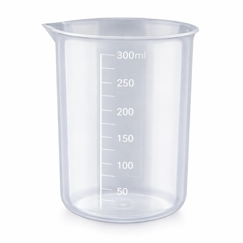 Vaso medidor de plástico 300 ml. Preciso, práctico y con vertedor. Ideal para recetas DIY de cosmética. ¡Compra en Gran Velada! 