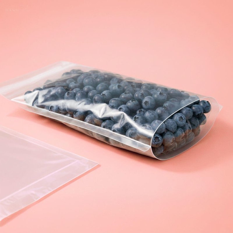 Bolsa de polipropileno, transparente y estable, con base y cierre zip. Tamaño 85 x 145 x 50 mm. Ideal para sales, polvos y produ