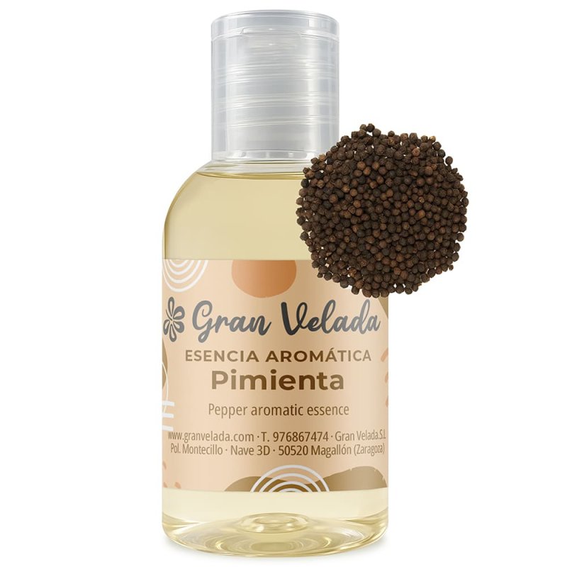 Esencia de pimienta cálida y ligeramente picante para aromatizar velas, jabones y creaciones artesanales con carácter. ¡Disponib