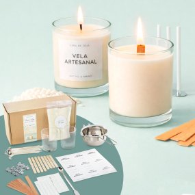 Kit básico para fazer velas em casa. Materiais e utensílios