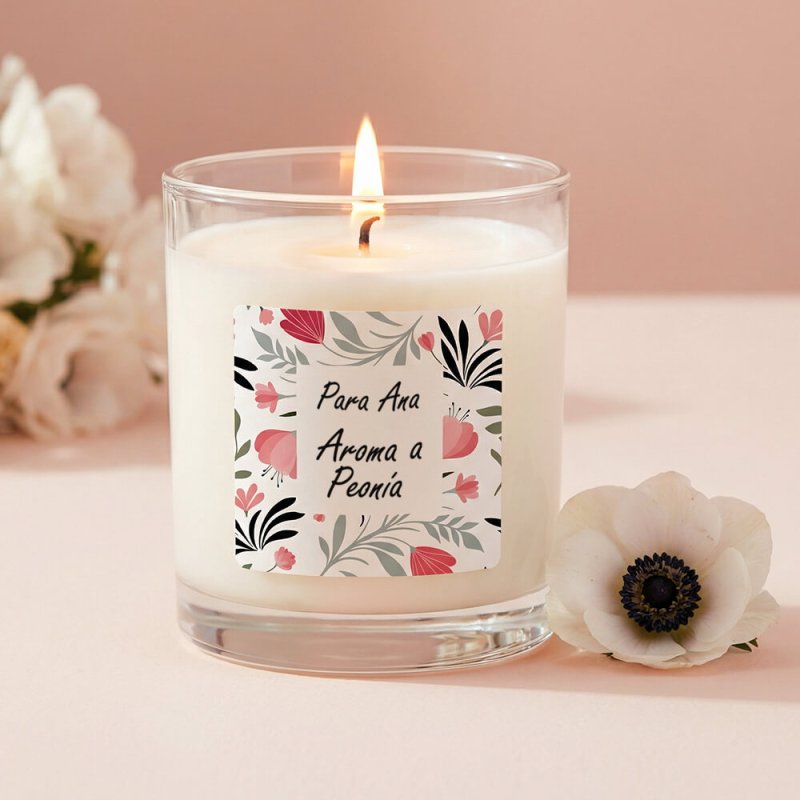 En Gran Velada puedes comprar pegatinas para packaging, como este modelo spring en formato cuadrado. Diseños exclusivos. Envíos 