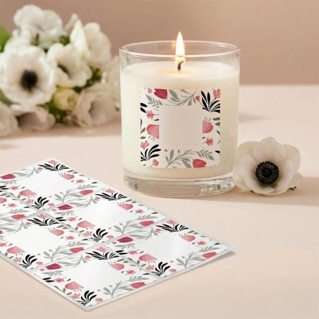 En Gran Velada puedes comprar pegatinas para packaging, como este modelo spring en formato cuadrado. Diseños exclusivos. Envíos 