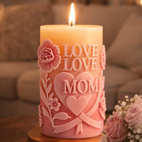 Crea un regalo único con este molde flexible. Ideal para elaborar velas artesanales con mensaje emotivo y acabado profesional. ¡