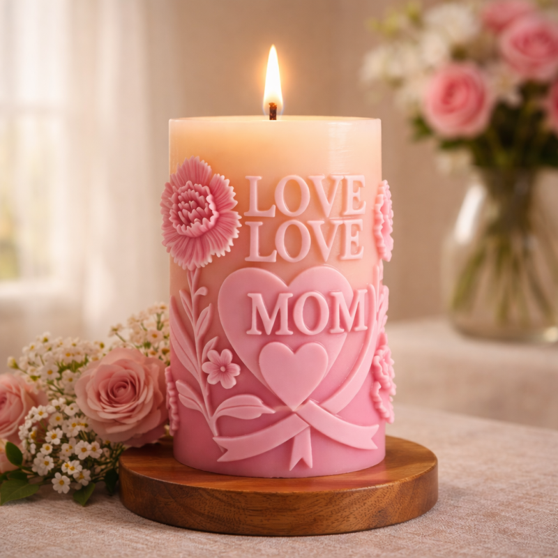 Crea un regalo único con este molde flexible. Ideal para elaborar velas artesanales con mensaje emotivo y acabado profesional. ¡