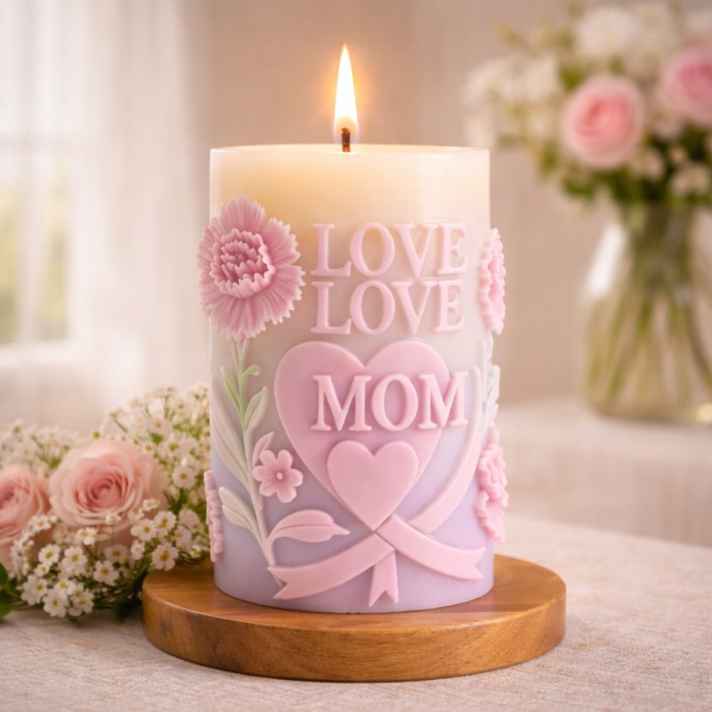 Crea un regalo único con este molde flexible. Ideal para elaborar velas artesanales con mensaje emotivo y acabado profesional. ¡