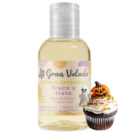 Compra esencia aromática truco o trato en Gran Velada. Ideal para jabones, velas y ambientadores. ¡Perfecta para fragancias dulc