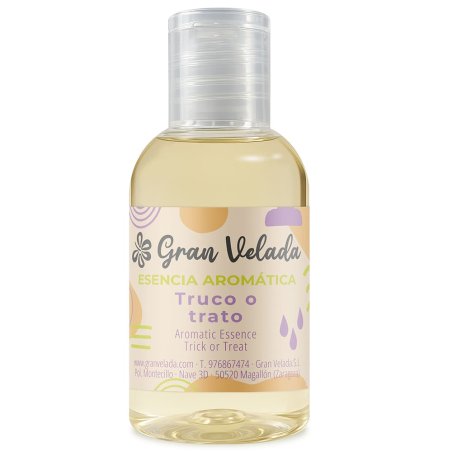 Compra esencia aromática truco o trato en Gran Velada. Ideal para jabones, velas y ambientadores. ¡Perfecta para fragancias dulc
