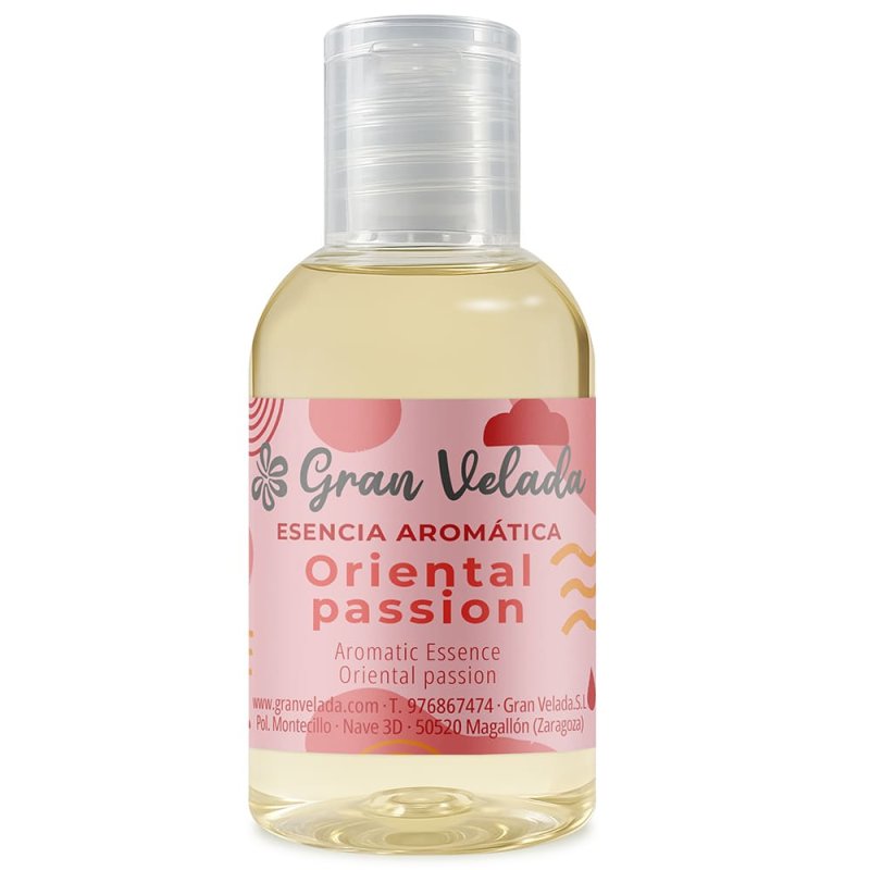 Compra esencia aromática Pasión Oriental en Gran Velada. Fragancia cálida y especiada con toques dulces y florales, ideal para j