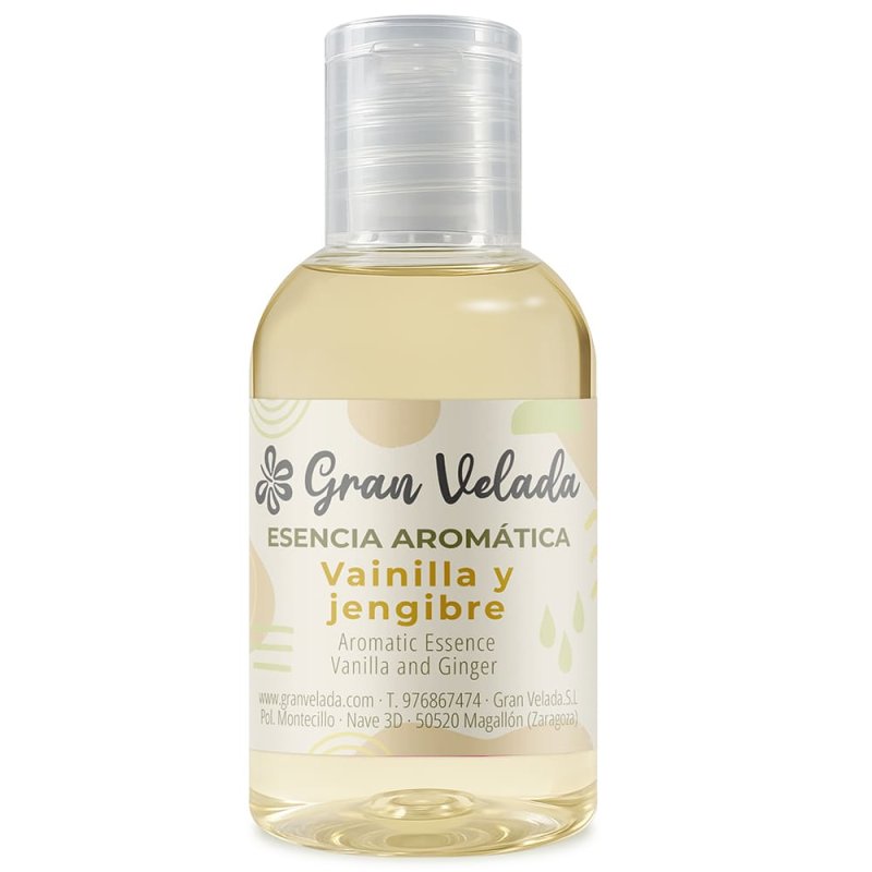 Compra esencia aromática Vainilla y Jengibre en Gran Velada. Fragancia cálida y especiada, perfecta para jabones, cosméticos y p
