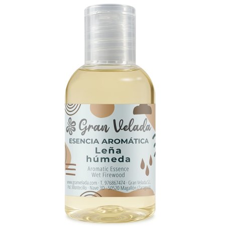 Compra esencia aromática leña húmeda en Gran Velada. Fragancia floral y amaderada con notas de rosa y heliotropo, ideal para jab