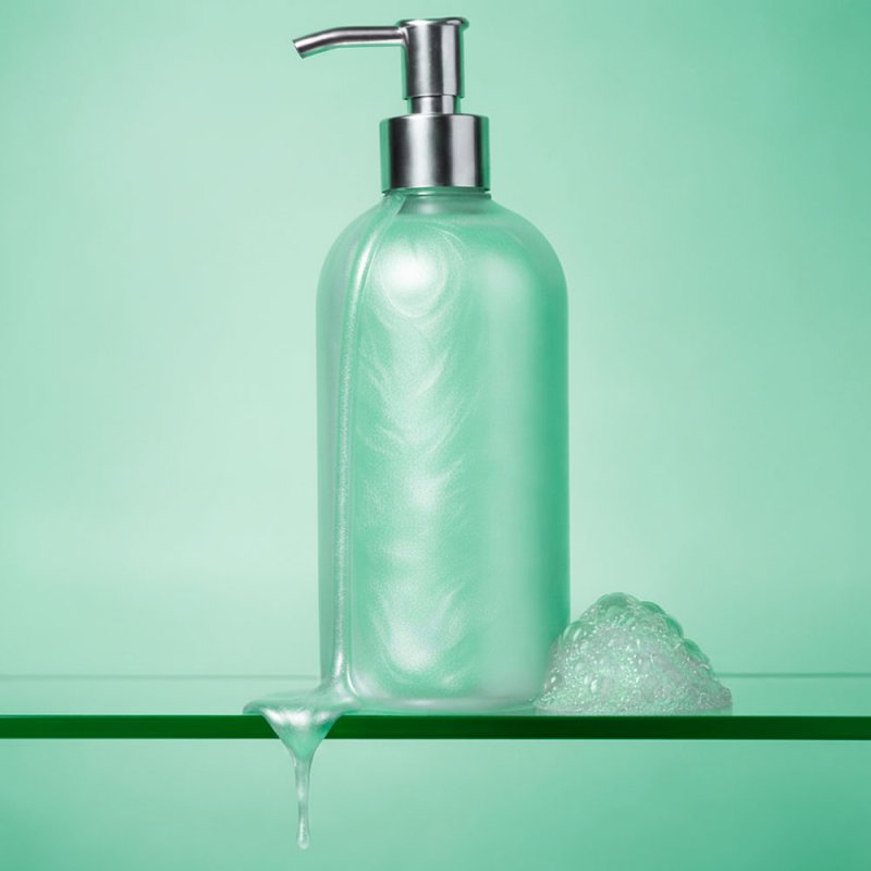 Líquido perlante verde agua para jabones, geles y champús. Aporta un efecto nacarado brillante. ¡Ideal para cosmética DIY en Gra
