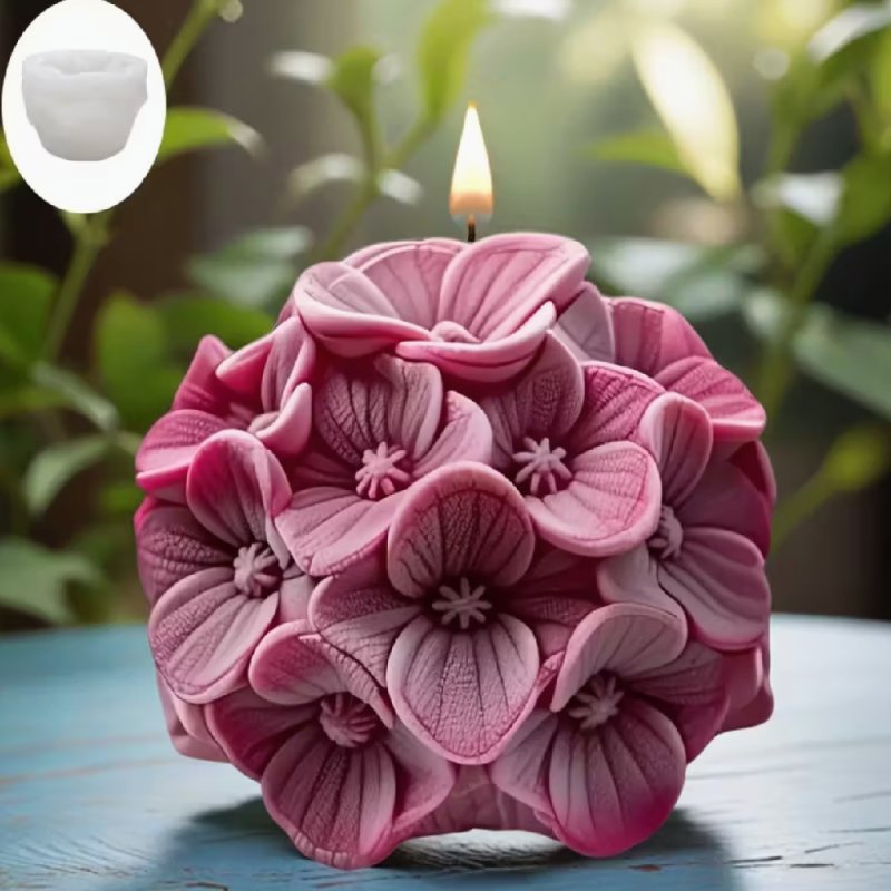 Crea figuras decorativas con diseño floral, ideal para creaciones artesanales. Molde flexible, resistente y fácil de desmoldar. 
