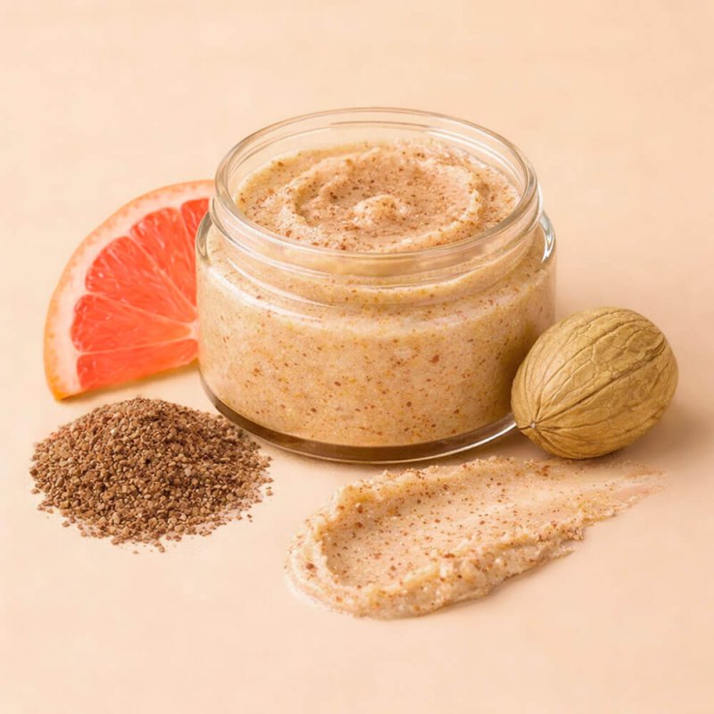 Descubre nuestras partículas exfoliantes de cáscara de nuez de 500 micras en Gran Velada. ¡Puras, naturales y biodegradables! En