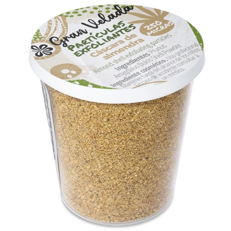 Partículas exfoliantes de cáscara de almendra. Exfoliación media para jabones, geles y cremas. Naturales y fáciles de usar. ¡Com