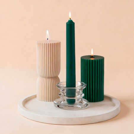 En Gran Velada puedes comprar portavelas de cristal online, como esta base de cristal para velas. Amplio catálogo de portavelas.