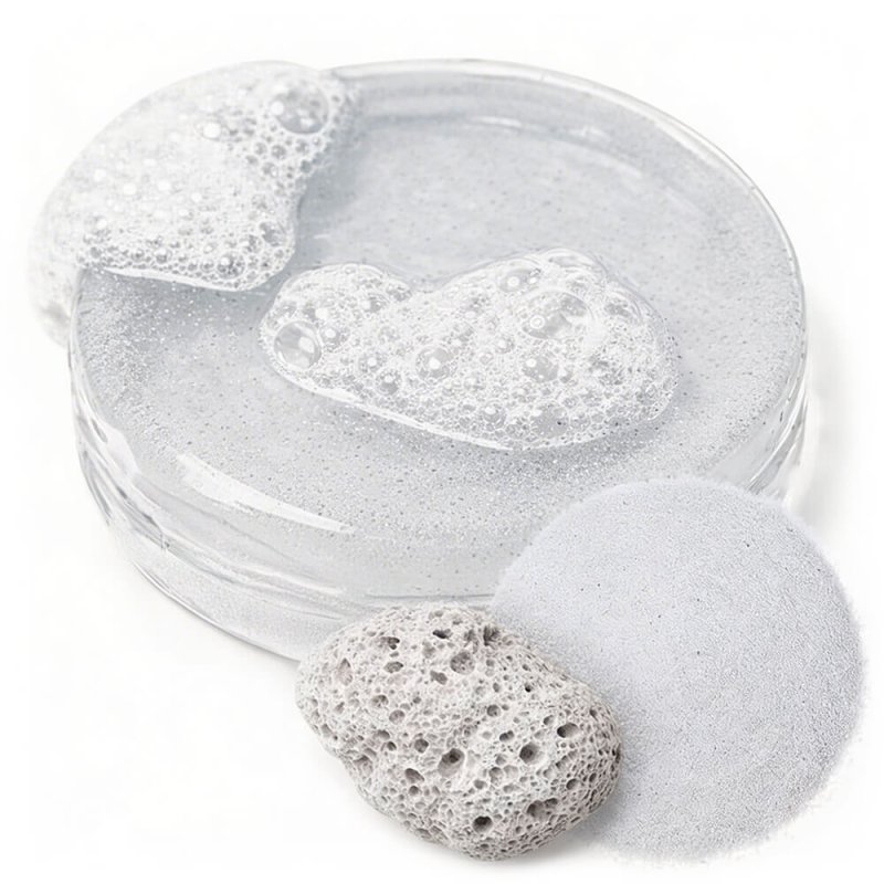 Piedra pómez en polvo para cosmética. Partículas exfoliantes naturales ideales para jabones, geles y cremas exfoliantes. Ingredi