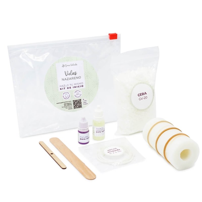 Kit para hacer velas Nazareno con molde de silicona y materiales incluidos. Crea hasta 10 velitas aromáticas paso a paso. Ideal 