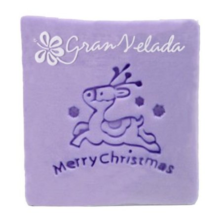 En Gran Velada puedes comprar sellos para jabones, como este modelo con un reno navideño. Fáciles de usar. Resistentes. Amplia v