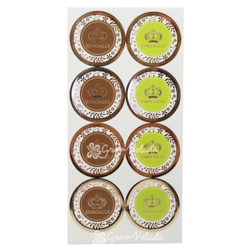 ¡Coronas de stickers para manualidades, velas y jabones en Gran Velada! Dale un toque real a tus creaciones con nuestros exclusi