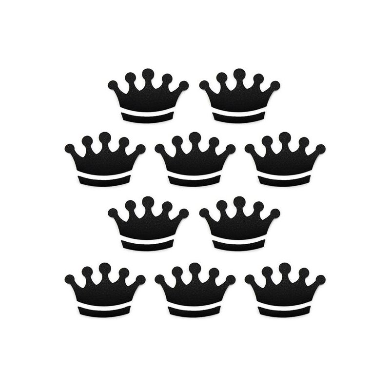 Amplio catalogo de pegatinas a la venta en Gran Velada. Este modelo son unas coronas negras para packaging. ¡Tus detalles quedar