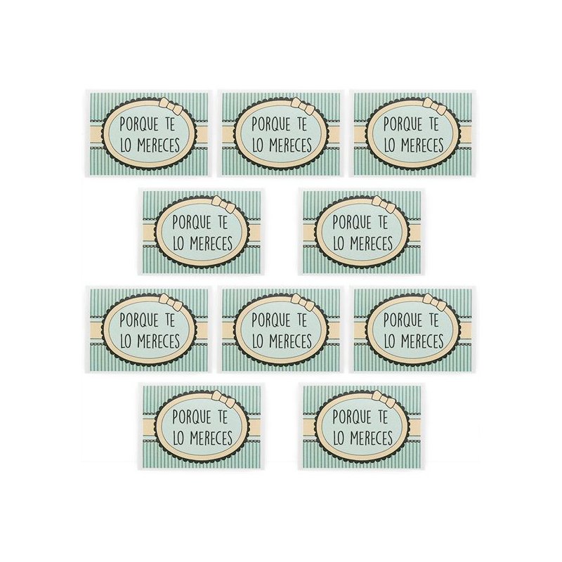 En Gran Velada puedes comprar pegatinas para packaging, como este modelo porque te lo mereces. Amplio catálogo de pegatinas. Env