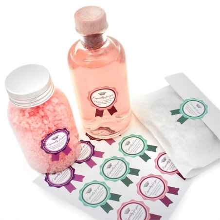 En Gran Velada puedes comprar pegatinas para packaging, como este modelo "Especially for you" en forma de insignia. Amplio catál