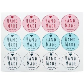 Stickers redondos hand made casual