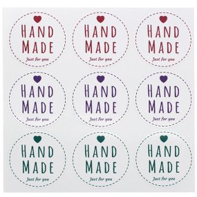 Pegatinas hand made de colores grandes