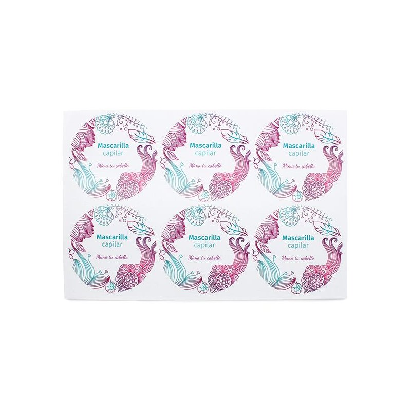En Gran Velada puedes comprar pegatinas para cosmética, como este modelo mima tu cabello. Amplio catalogo. Servicio de personali