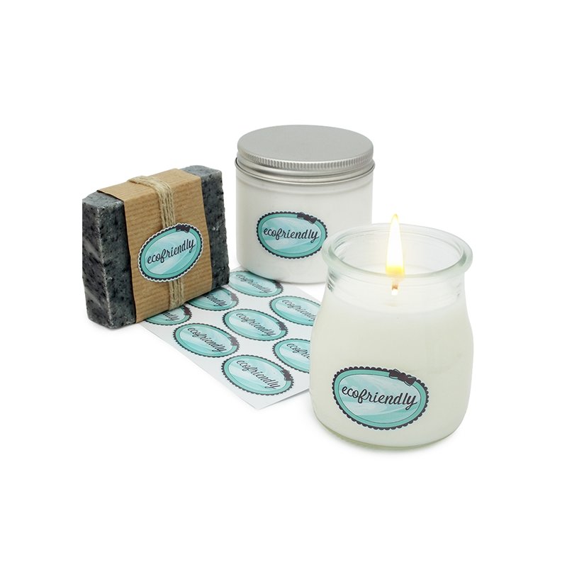 En Gran Velada puedes comprar pegatinas para packaging, como este modelo ecofriendly. Amplio catalogo. Servicio de personalizaci