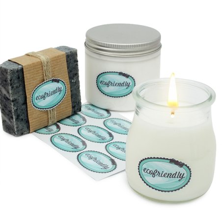 En Gran Velada puedes comprar pegatinas para packaging, como este modelo ecofriendly. Amplio catalogo. Servicio de personalizaci