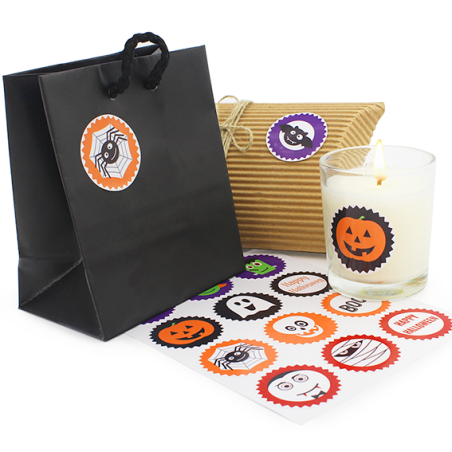 En Gran Velada puedes comprar pegatinas para packaging, como este mix de Halloween. Amplio catálogo. Servicio de personalización