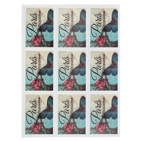 Autocollant de timbre paris vintage