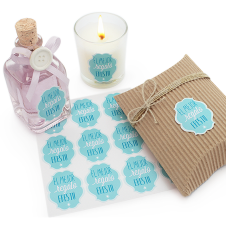 En Gran Velada puedes comprar pegatinas para packaging, como este modelo el mejor regalo eres tú. Amplio catálogo de pegatinas. 